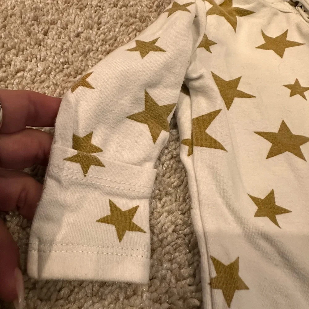 Designer- Angel Dear White and Gold Star Kids Footie